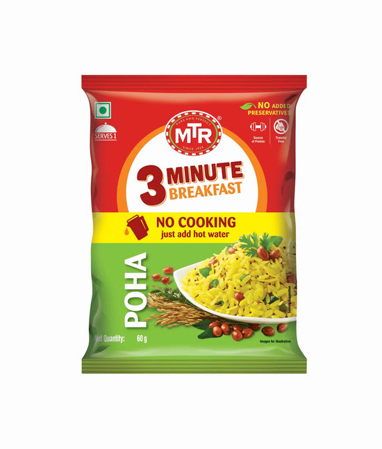 MTR 3 Minute Poha Pouch - Front of Pack (FOP)