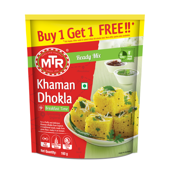 MTR Khaman Dhokla Mix 160g (Buy 1 Get 1 Free Pack)