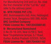 Manufacturing and address details for MTR Chilli Powder